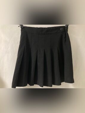Twik Black Pleated Flare Mini Skirt Large